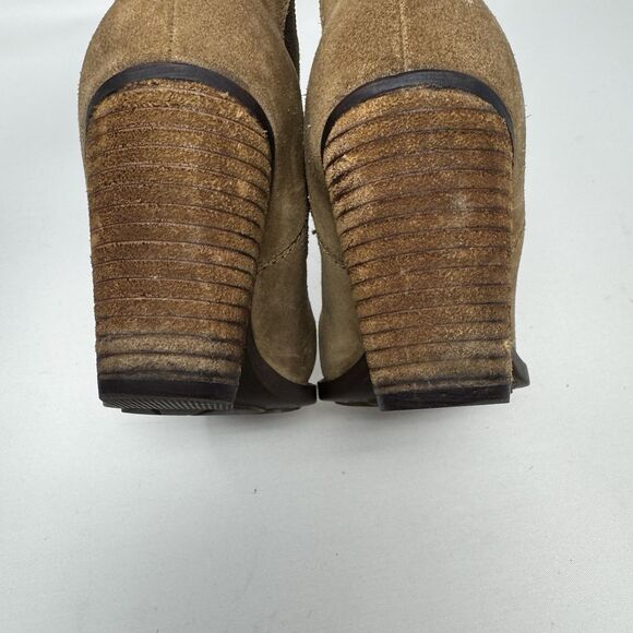 BORN Heeled Boots Womens 6 Brown Suede Leather Comfort Western Boho - Picture 6 of 10